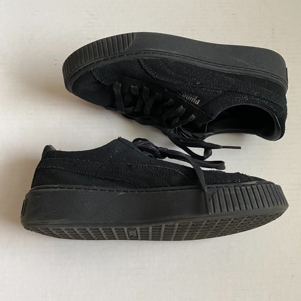 Black Sparkle Platform Puma Sneakers - Picture 4 of 8